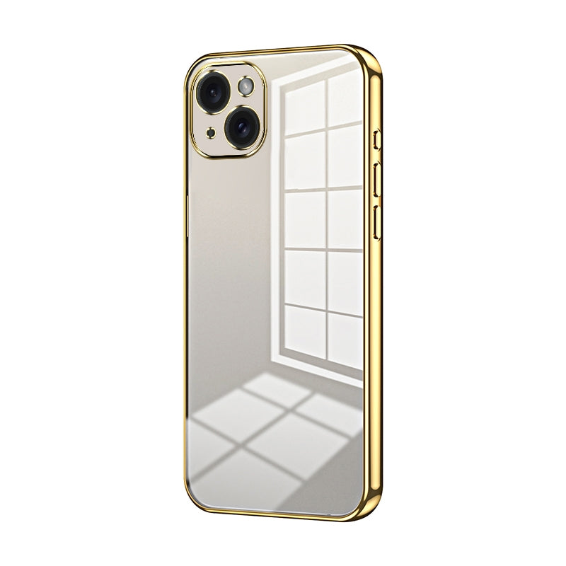 iPhone 15 Plus Phone Case with Transparent Plating and Fine Hole Design: Crystal Clear & Scratch-Resistant