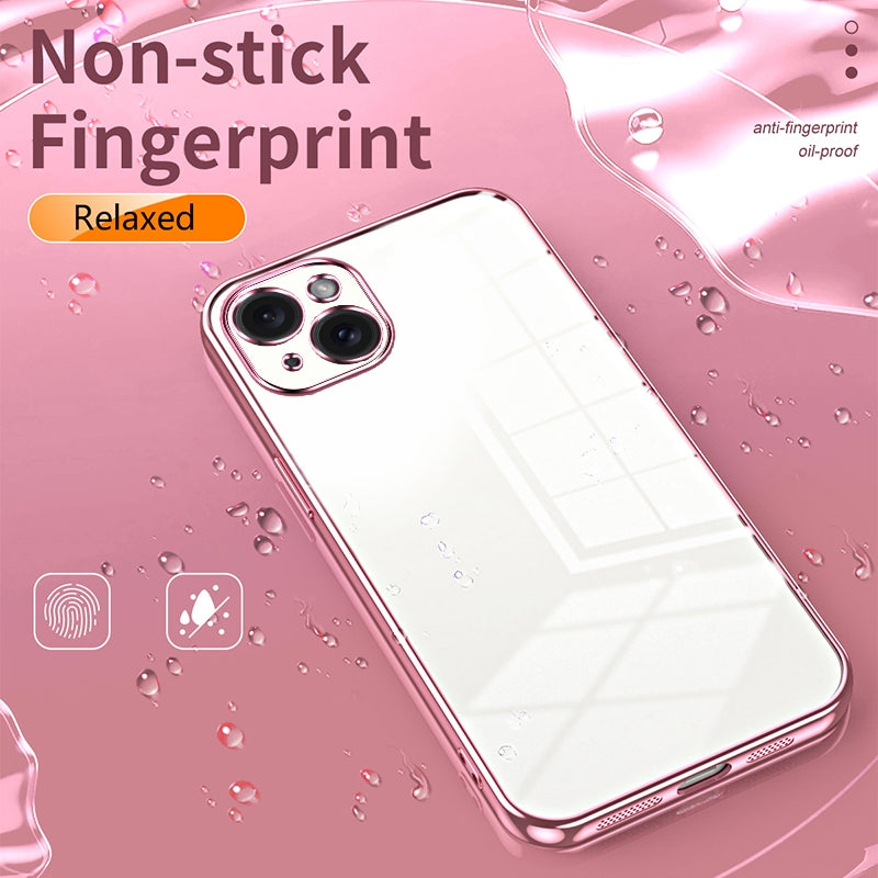 iPhone 15 Plus Phone Case with Transparent Plating and Fine Hole Design: Crystal Clear & Scratch-Resistant