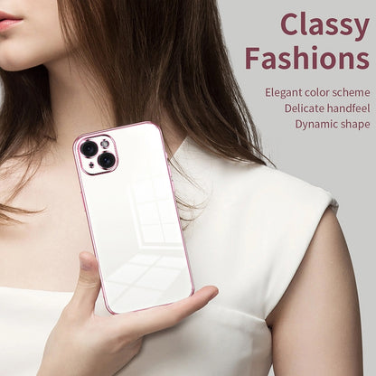 iPhone 15 Plus Phone Case with Transparent Plating and Fine Hole Design: Crystal Clear & Scratch-Resistant