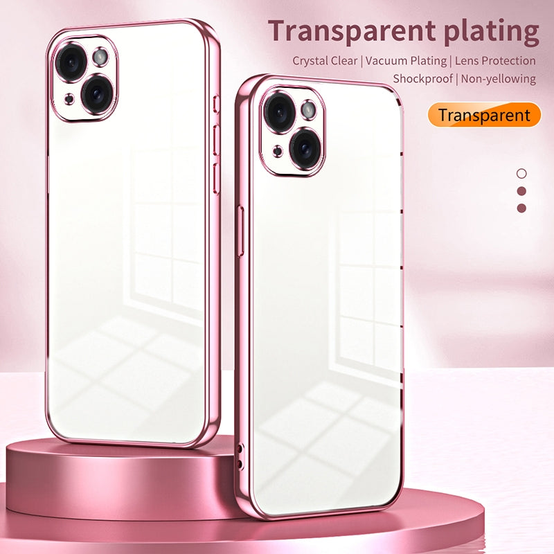 iPhone 15 Plus Phone Case with Transparent Plating and Fine Hole Design: Crystal Clear & Scratch-Resistant