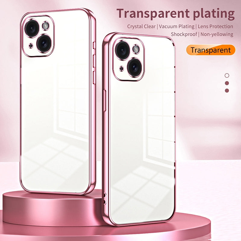 iPhone 15 Phone Case with Transparent Plating and Fine Hole Design: Crystal Clear & Scratch-Resistant