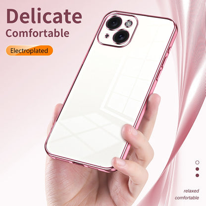 iPhone 15 Phone Case with Transparent Plating and Fine Hole Design: Crystal Clear & Scratch-Resistant