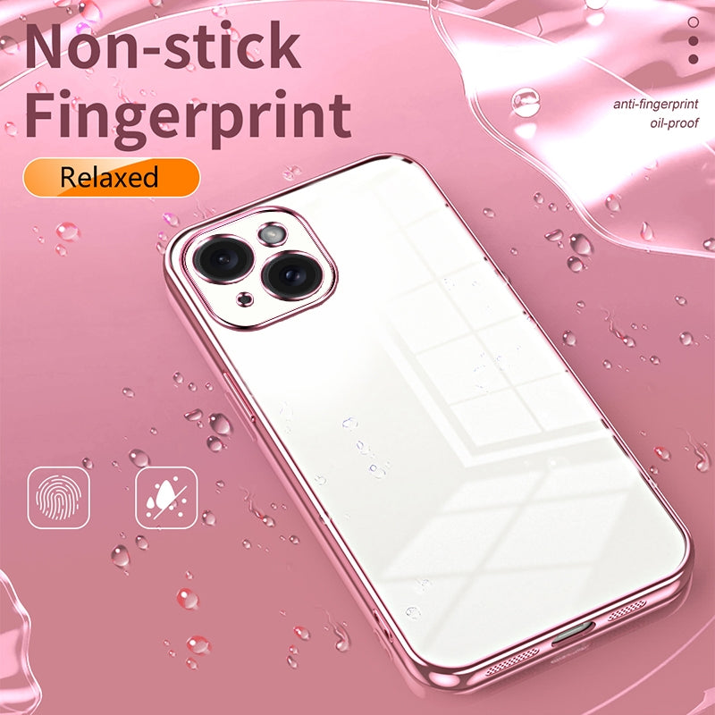 iPhone 15 Phone Case with Transparent Plating and Fine Hole Design: Crystal Clear & Scratch-Resistant