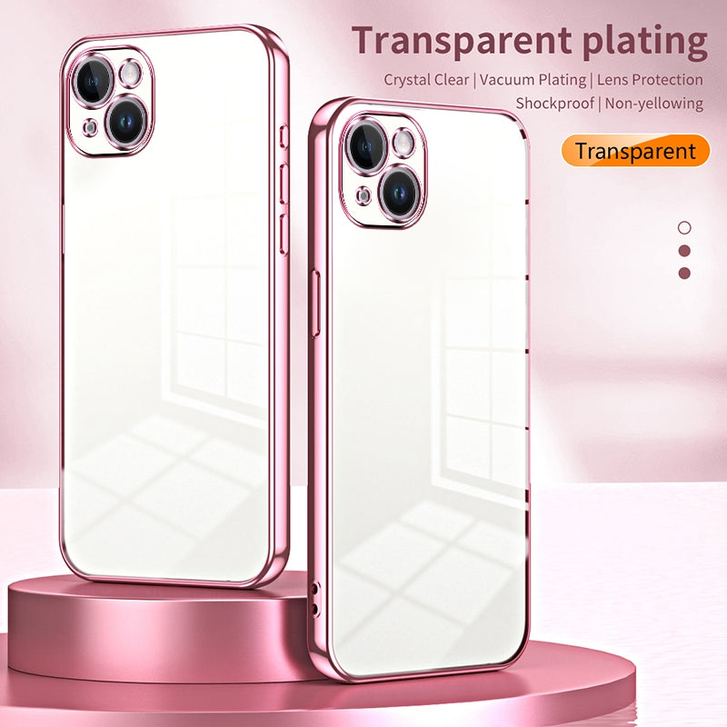 iPhone 14 Plus Phone Case with Transparent Plating and Fine Hole Design: Crystal Clear & Scratch-Resistant