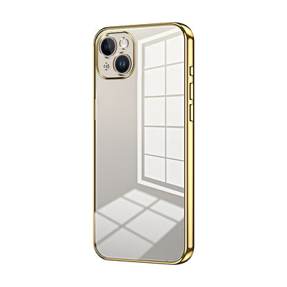 iPhone 14 Plus Phone Case with Transparent Plating and Fine Hole Design: Crystal Clear & Scratch-Resistant