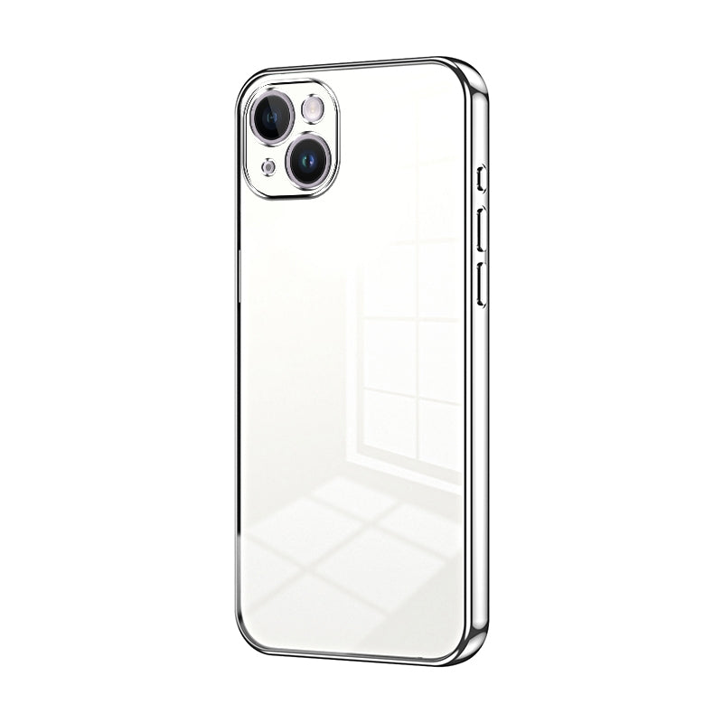 iPhone 14 Plus Phone Case with Transparent Plating and Fine Hole Design: Crystal Clear & Scratch-Resistant