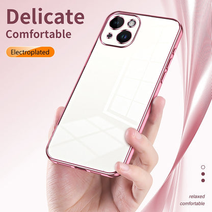 iPhone 14 Phone Case with Transparent Plating and Fine Hole Design: Crystal Clear & Scratch-Resistant