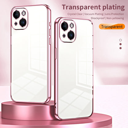 iPhone 14 Phone Case with Transparent Plating and Fine Hole Design: Crystal Clear & Scratch-Resistant