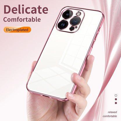 iPhone 14 Pro Phone Case with Transparent Plating and Fine Hole Design: Crystal Clear & Scratch-Resistant