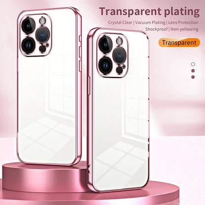 iPhone 14 Pro Phone Case with Transparent Plating and Fine Hole Design: Crystal Clear & Scratch-Resistant