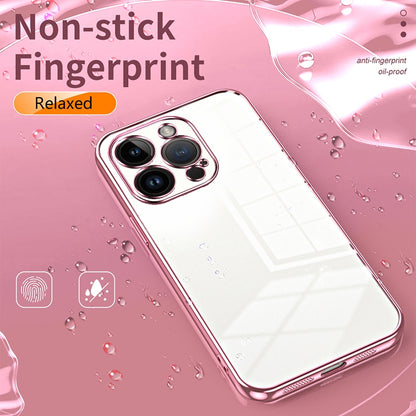 iPhone 14 Pro Phone Case with Transparent Plating and Fine Hole Design: Crystal Clear & Scratch-Resistant