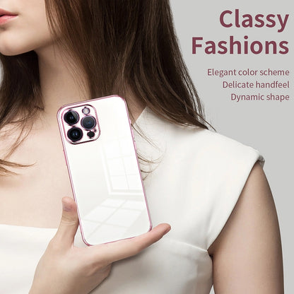 iPhone 14 Pro Max Phone Case with Transparent Plating and Fine Hole Design: Crystal Clear & Scratch-Resistant