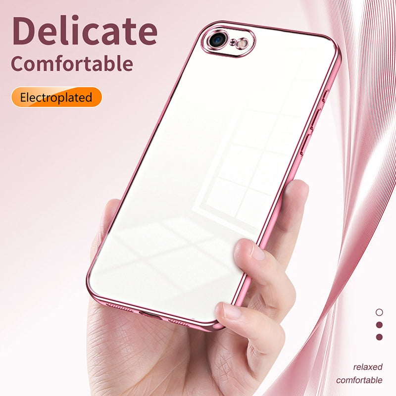 iPhone SE 2022 Phone Case with Transparent Plating and Fine Hole Design: Crystal Clear & Scratch-Resistant