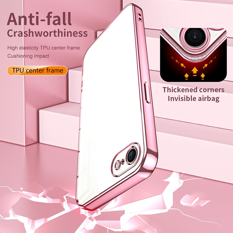 iPhone 7 Phone Case with Transparent Plating and Fine Hole Design: Crystal Clear & Scratch-Resistant