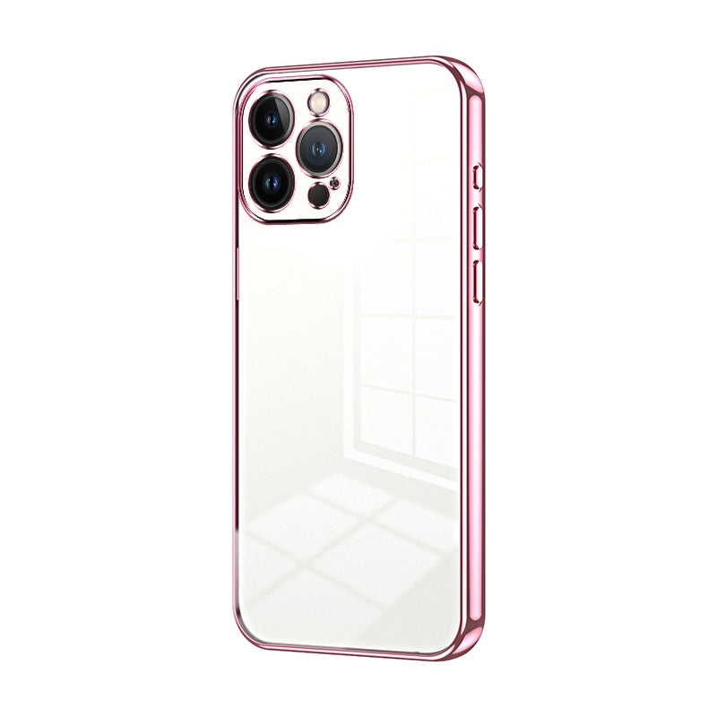 iPhone 13 Pro Max Phone Case with Transparent Plating and Fine Hole Design: Crystal Clear & Scratch-Resistant