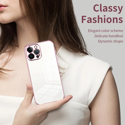 iPhone 13 Pro Max Phone Case with Transparent Plating and Fine Hole Design: Crystal Clear & Scratch-Resistant