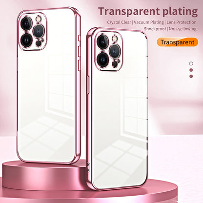 iPhone 13 Pro Max Phone Case with Transparent Plating and Fine Hole Design: Crystal Clear & Scratch-Resistant