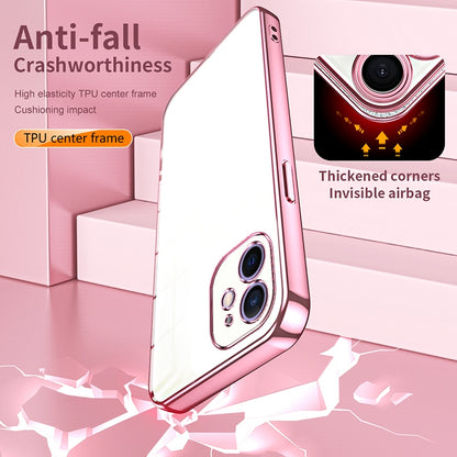 iPhone 12 Phone Case with Transparent Plating and Fine Hole Design: Crystal Clear & Scratch-Resistant