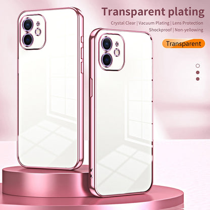 iPhone 12 Phone Case with Transparent Plating and Fine Hole Design: Crystal Clear & Scratch-Resistant