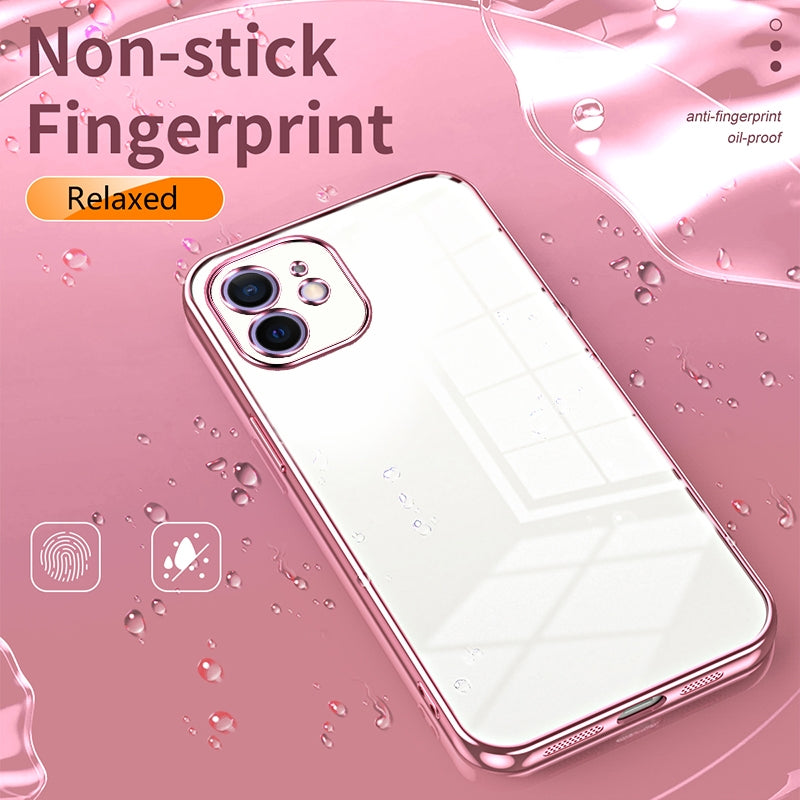 iPhone 12 Phone Case with Transparent Plating and Fine Hole Design: Crystal Clear & Scratch-Resistant