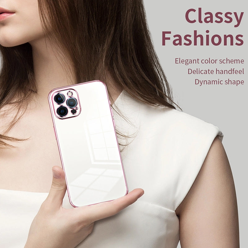 iPhone 12 Pro Max Phone Case with Transparent Plating and Fine Hole Design: Crystal Clear & Scratch-Resistant