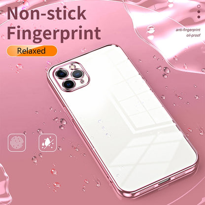 iPhone 11 Pro Max Phone Case with Transparent Plating and Fine Hole Design: Crystal Clear & Scratch-Resistant