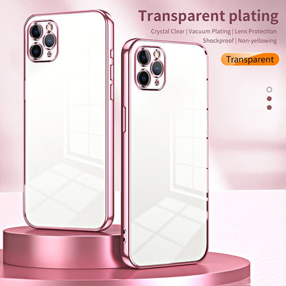 iPhone 11 Pro Max Phone Case with Transparent Plating and Fine Hole Design: Crystal Clear & Scratch-Resistant