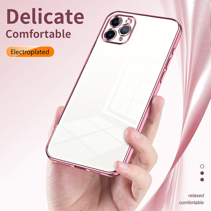 iPhone 11 Pro Max Phone Case with Transparent Plating and Fine Hole Design: Crystal Clear & Scratch-Resistant