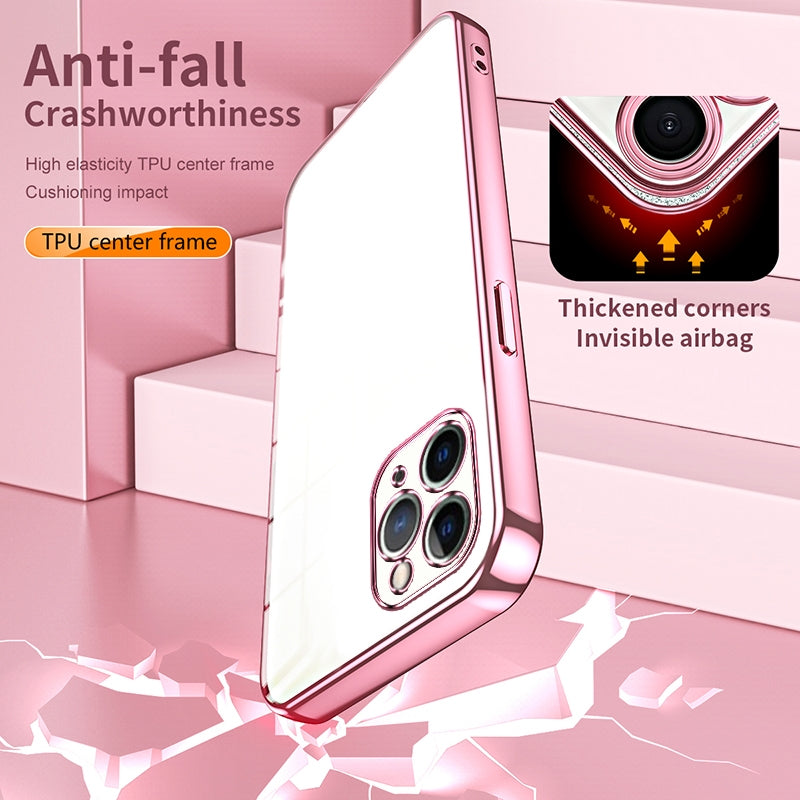iPhone 11 Pro Phone Case with Transparent Plating and Fine Hole Design: Crystal Clear & Scratch-Resistant