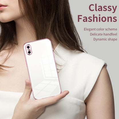 iPhone XS Phone Case with Transparent Plating and Fine Hole Design: Crystal Clear & Scratch-Resistant