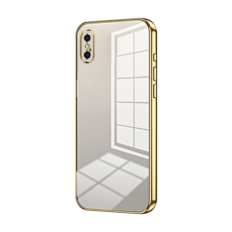 iPhone XS Phone Case with Transparent Plating and Fine Hole Design: Crystal Clear & Scratch-Resistant