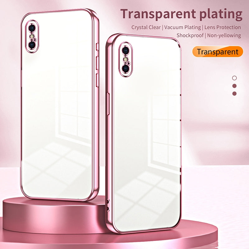 iPhone X Phone Case with Transparent Plating and Fine Hole Design: Crystal Clear & Scratch-Resistant