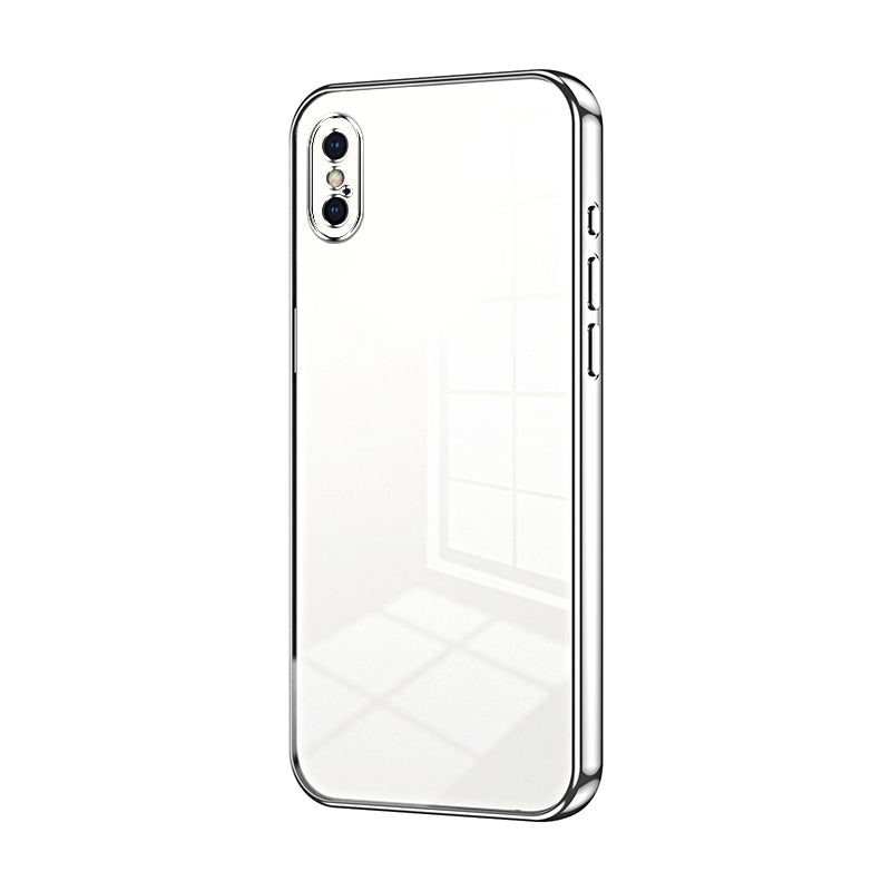 iPhone X Phone Case with Transparent Plating and Fine Hole Design: Crystal Clear & Scratch-Resistant