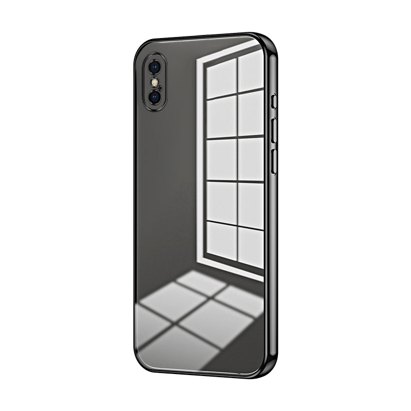iPhone XS Phone Case with Transparent Plating and Fine Hole Design: Crystal Clear & Scratch-Resistant