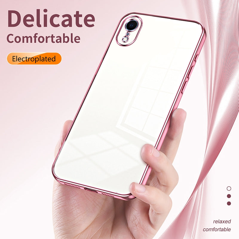 iPhone XR Phone Case with Transparent Plating and Fine Hole Design: Crystal Clear & Scratch-Resistant