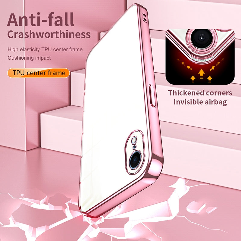 iPhone XR Phone Case with Transparent Plating and Fine Hole Design: Crystal Clear & Scratch-Resistant