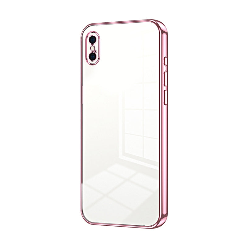 iPhone XS Max Phone Case with Transparent Plating and Fine Hole Design: Crystal Clear & Scratch-Resistant