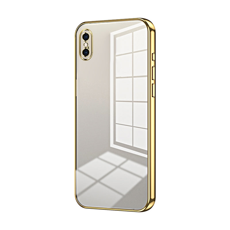 iPhone XS Max Phone Case with Transparent Plating and Fine Hole Design: Crystal Clear & Scratch-Resistant