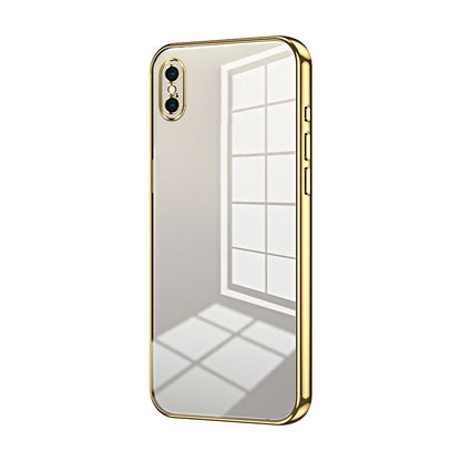 iPhone XS Max Phone Case with Transparent Plating and Fine Hole Design: Crystal Clear & Scratch-Resistant