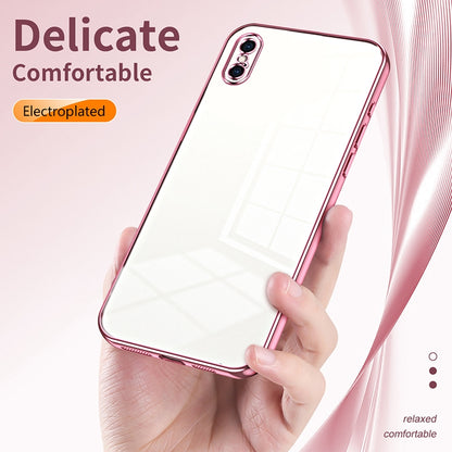 iPhone XS Max Phone Case with Transparent Plating and Fine Hole Design: Crystal Clear & Scratch-Resistant