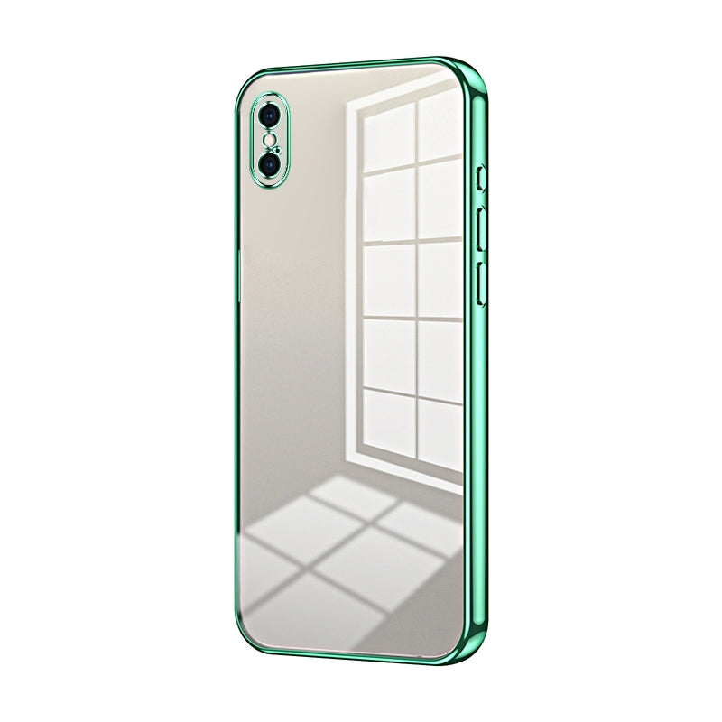 iPhone XS Max Phone Case with Transparent Plating and Fine Hole Design: Crystal Clear & Scratch-Resistant