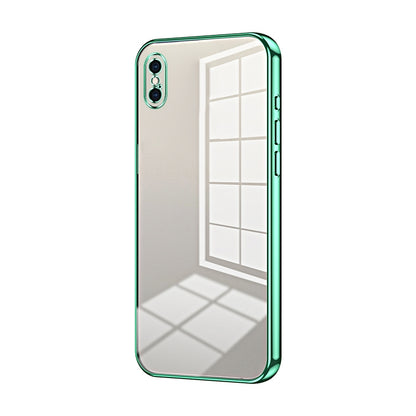 iPhone XS Max Phone Case with Transparent Plating and Fine Hole Design: Crystal Clear & Scratch-Resistant