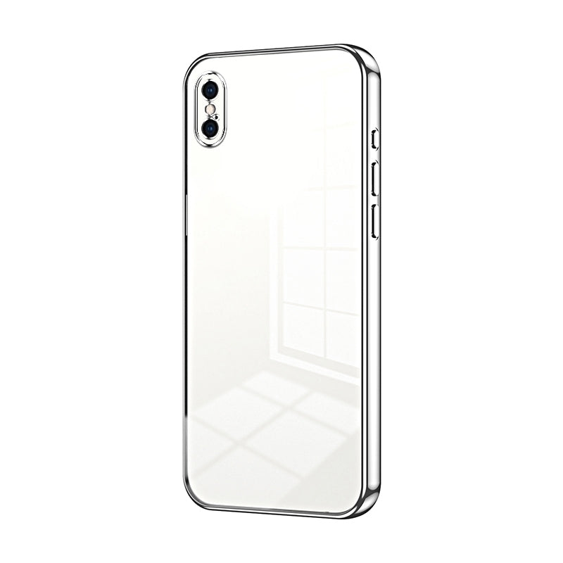 iPhone XS Max Phone Case with Transparent Plating and Fine Hole Design: Crystal Clear & Scratch-Resistant