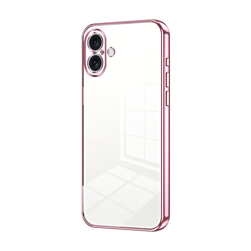 iPhone 16 Plus Phone Case with Transparent Plating and Fine Hole Design: Crystal Clear & Scratch-Resistant