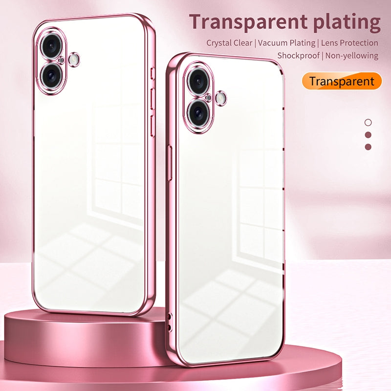 iPhone 16 Plus Phone Case with Transparent Plating and Fine Hole Design: Crystal Clear & Scratch-Resistant