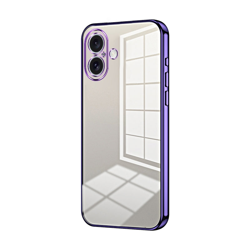 iPhone 16 Phone Case with Transparent Plating and Fine Hole Design: Crystal Clear & Scratch-Resistant