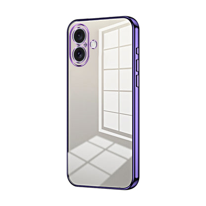 iPhone 16 Phone Case with Transparent Plating and Fine Hole Design: Crystal Clear & Scratch-Resistant