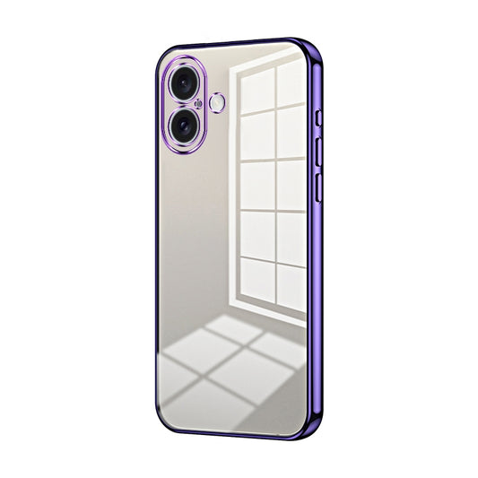 iPhone 16 Phone Case with Transparent Plating and Fine Hole Design: Crystal Clear & Scratch-Resistant