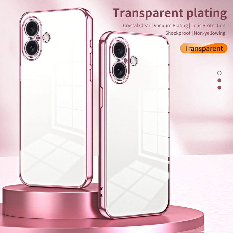 iPhone 16 Phone Case with Transparent Plating and Fine Hole Design: Crystal Clear & Scratch-Resistant