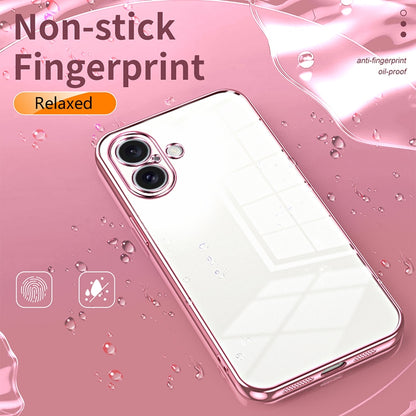 iPhone 16 Phone Case with Transparent Plating and Fine Hole Design: Crystal Clear & Scratch-Resistant